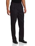 Savane Men's Pleated Wrinkle Free Twill Pant, Navy, 34W 30L