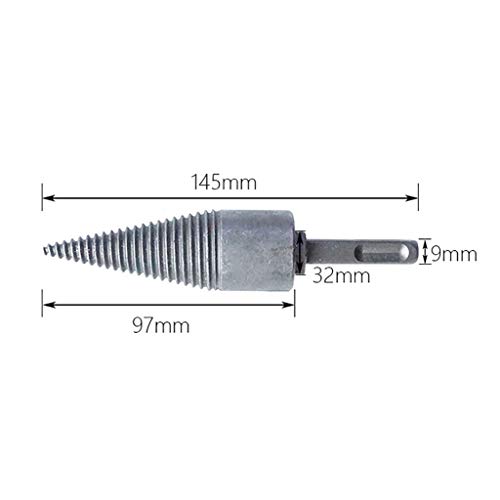 Efaster Firewood Machine Drill Wood Reamer Punch Bit,Heavy Duty Drill Screw Cone Driver Fire Wood Log Splitter,for Split Wood Cone Drilling Tool (A (Square Handle))