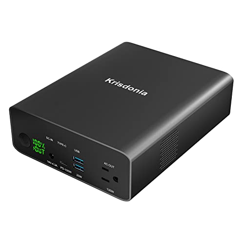 Krisdonia Laptop Power Bank 80000mAh, AC/Type-C Battery Backup for Laptops: MacBook Pro/iPad Pro/Dell/Surface | Cameras: Canon/Nikon/DSLR/DJI Drones | Smart Devices: iPhone/Samsung/Projector