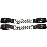 Showman Fully Adjustable Double Chain Nylon Curb Strap (Black)