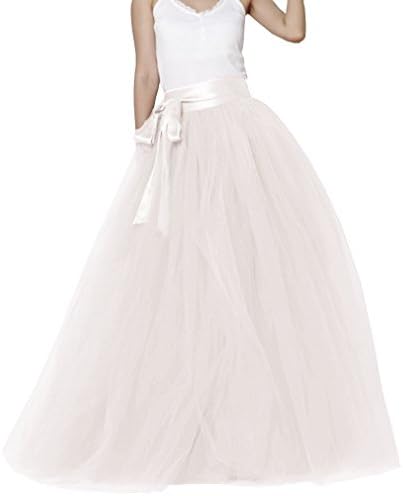 Lisong Women Floor Length Bowknot Tulle Party Evening Skirt