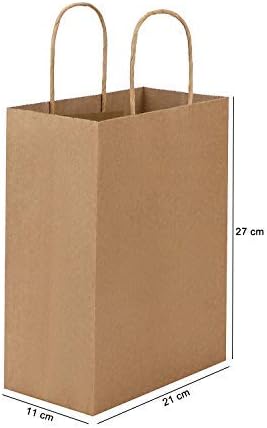 10pcs Kraft Paper Bags Hen Party Bags Bride Gift Birthday Bag with Braided Handle Shopping Tote Bag for Birthday Wedding Baby Shower Halloween Christmas Party Supplies Tote Bag - Image 3