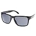 zeroUV - Designer Inspired Active Lifestyle Square Sunglasses with Keyhole Nose Bridge (Shiny Black)