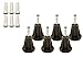 Home Paradise [New Model] Steel Stem Plastic Bed Frame Feet | Set of 6 | Sturdy Bed Frame Legs | Protect Your Floor by Changing Your Bed Wheels with These Bed Frame Glide | Dark Brown (6)