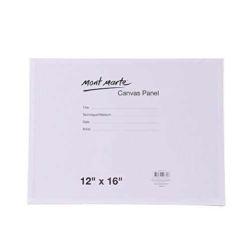 Mont Marte Canvas Panel 6 Pack, 12 X 16 inches, Canvas Panel Boards Great for Students to Professional Artists