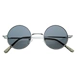 zeroUV - Small Retro-Vintage Style Lennon Inspired Round Metal Circle Sunglasses
