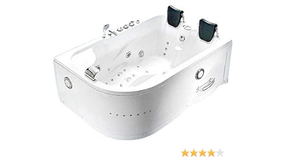 71 2 Person Bathtub White Jetted Whirlpool 12 Massage Jets Shower