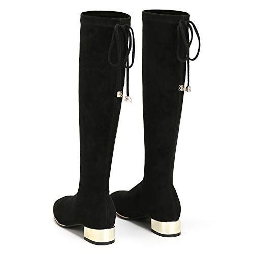CPARAVANO-Knee-High-Boots-for-Women-I-Black-Boots-for-Women-I-Stretch-Boots-for-Women-with-Block-Heel-I-Thigh-High-Boots-I-Suede-Sock-Boots-I-Lycra-Stretch-Knee-High-Boots