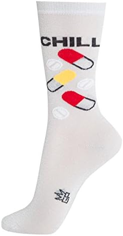 Gumball Poodle Chill Pills Crew Socks (Silver,O/S)