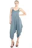 ViV Collection Solid Spaghetti Strap Harem Jumper