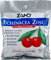 ZAND Immunity Cherry Echinacea Zinc HerbaLozenge Throat Drops | No Corn Syrup or Cane Sugar | 1 Bag, 15 Lozenges