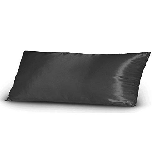 Gyulin Silky Soft Satin 4.6ft Maternity Orthopaedic Pregnancy Support Pillow Full Body Pillow Cover Pillowcase Pillow Protector Cushion Cover Non Zippered Only Cover No Insert 20" x 54" Charcoal Gray