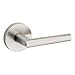 Kwikset 91540-003 Milan Door Handle Lever with Modern Contemporary Slim Round Design for Home Hallway or Closet Passage in Satin Nickel