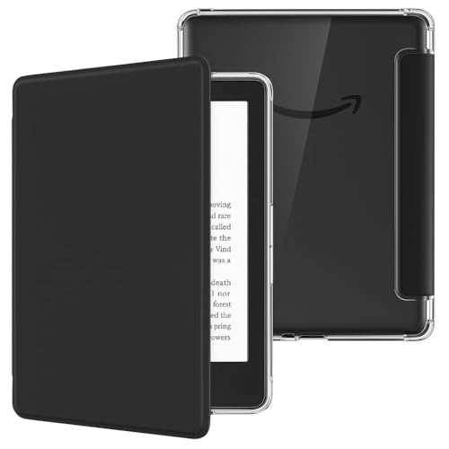 Capa Para Kindle Paperwhite 12ª Geração 7” (SA569P e SA568B) e Kindle Colorsoft (SA58CB e SA59CP) Auto Hibernação – Fechamento Magnético – Traseira Transparente (Preto)