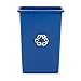 Rubbermaid Commercial Slim Jim Recycling Container, Rectangular, Plastic, 23 Gallons, Blue (354075BE)