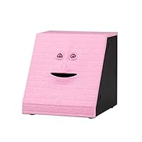 Fewao Money Saving Bank, Face Money Eating Box Kids Money Saving Collection Piggy Bank Automatic Novelty Coin Bank, Pink