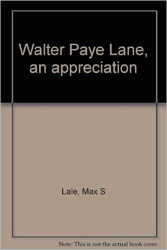 Amazonfr Walter Paye Lane An Appreciation Max S Lale - 