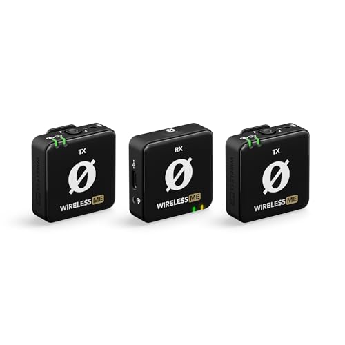 RØDE Wireless ME Dual Set Ultra-compact Wireless Microphone System with Built-in Microphones, GainAssist Technology and 100m Range for Filmmaking, Interviews and Content Creation (Black)