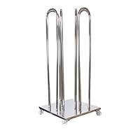 LRRJJ Clothes Hanger Stacker Laundry Rooms Clothes Hanger Organizer Rack with Wheels, Hanger Storage Organiser Stand Screw Together Assembly for Clothing Store Empty Hanger Extra Hanger