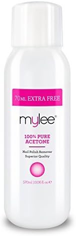 Mylee 100% Pure Acetone 570ml Superior Quality Nail Polish Remover UV/LED GEL Soak Off by Just Beauty
