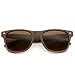 WearMe Pro Faux Wood Reflective Color Lens Horn Rimmed Sunglasses (Dark Wood Print, 54)