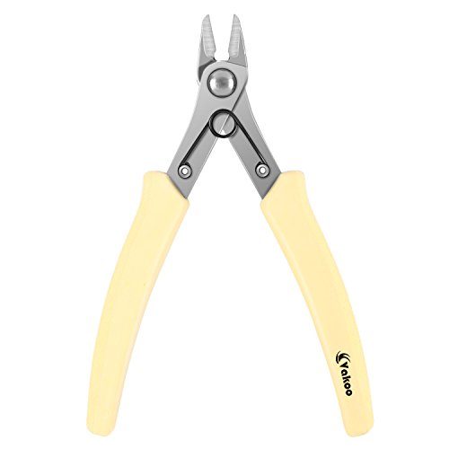 VAKOO Wire Flush Cutter 5-Inch VK-23 Micro Diagonal Cutting Pliers for Electronics and Jewelry Marking- Yellow