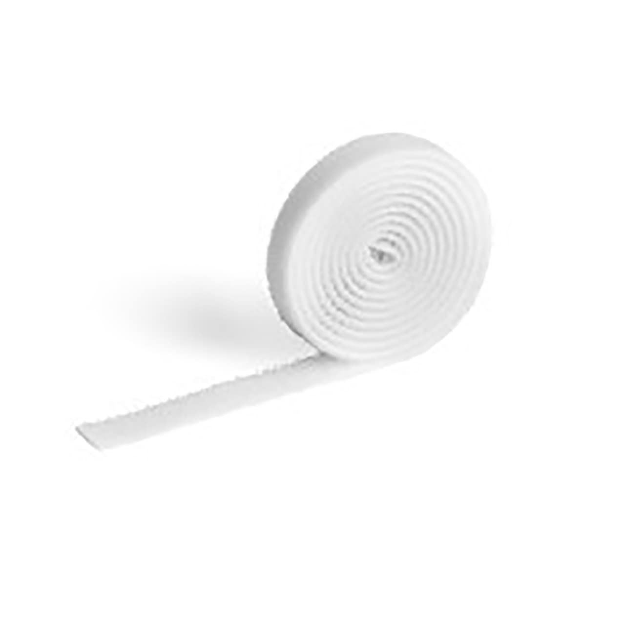 Durable CAVOLINE Cable Management Hook and Loop Cable Tie | Reusable Self-Gripping Tape for Quickly Bundling and Tidying Cables | Can be Easily Cut To RequiRed Size | 1 Metre Roll in White