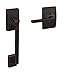Schlage FE285 CEN 716 LAT CEN Century Front Entry Handleset with Latitude Lever, Lower Half Grip, Aged Bronze, Century Interior Trim