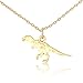 My Very Best Tiny Cute Dinosaur T- Rex Necklace, Sweet Gift Necklace (Gold Plated Brass)