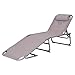 Goplus Adjustable Chaise Lounge Chair Recliner w/Pillow Sunbathing Tanning Face Down Hole for Beach Outdoor Pool Patio Deck (Gray)