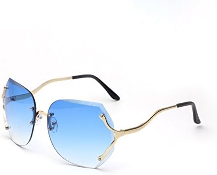 JanDream Womens Big Size Transparent Sunglasses Rimless Square Frame Clear Gradient Color Sunglasses