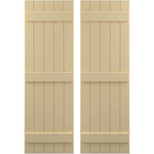17 1/2"W x 47"H Americraft Five Board (3 Batten) Exterior Real Wood Joined Boar…