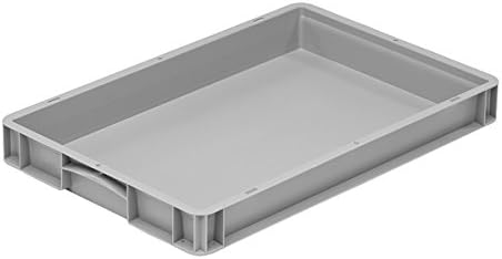 Plastor Basicline 5x Grey 13.7L Stacking Containers 60x40x7cm Shallow Euro Trays