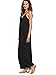 Verdusa Women's Spaghetti Strap V-Neck Side Pockets Loose Maxi Dress Black S