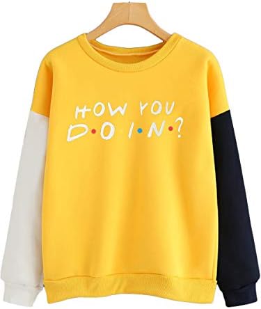 Moschifia Women's Long Sleeve Sweatshirt Letter Print Lightweight Pullover Tshirt Tops