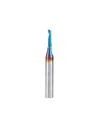 Amana Herramienta 51411-k Spektra Coated SC espiral Flauta Única, de plástico 1 8 de corte d X 1 2 CH 'o' X 1 4 SHK X 2 inch de largo up-cut CNC Router Bit con acabado de espejo