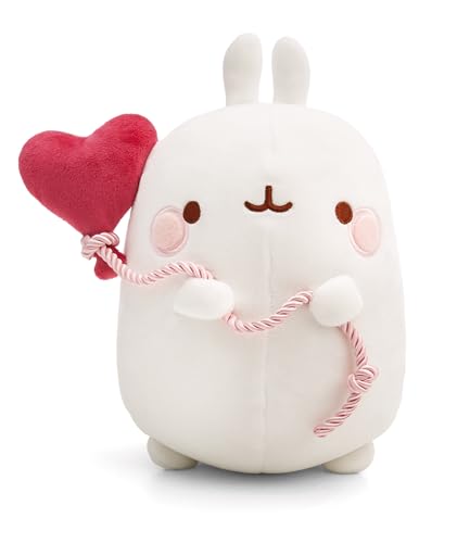 NICI soft toy MOLANG with heart-shaped balloon 24cm in gift box white - Cuddly sweet plush for cuddling and playing, for children & adults, great gift idea - 61674