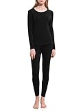 David Archy Women's Fleece Lined Lightweight Base Layer Top & Bottom Long Stretchy Underwear Thermal Set
