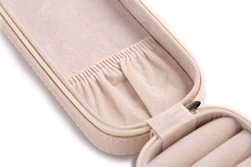 SANQIANWAN Small Travel Jewelry Organizer Box - Portable Jewellery Cases Leather Gift for Women Jewelry Organizer Home Use Display Storage for Rings Earrings Necklace - Thumbnail 3