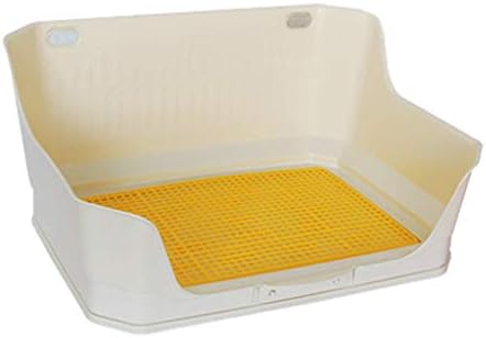 Fence-Style Dog Toilet, PP High-Walled Dog Toilet,Suitable for Small and Medium-Sized Male and Female Dogs, Anti-Splash Double Diaper Absorption Beige Package