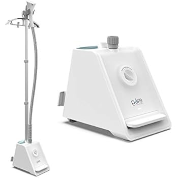 Pure Enrichment PureSteam Pro Upright Clothes Steamer with Garment Hanger and 4 Steam Levels - Heats in 45 Seconds with Half Gallon Water Tank for 1 Hour Continuous Steaming - Includes Fabric Brush