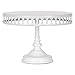 Amalfi Decor Cake Stands, Round Metal Pedestal Holder with Ribbons, White, Set of 3