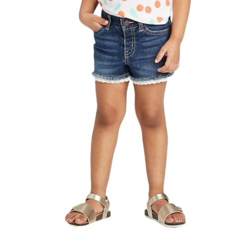 Photo 1 of Size: 3T Cat & Jack Toddler Girls' Denim Raw Hem Cutoff Jean Shorts- (US, Age, 3 Years, Dark Wash Eyelot)