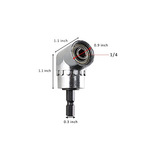 Dayree 2pcs 105 Degree Right Angle Driver 1/4" Extension Hex Drill Bit Screwdriver Drill Attachment Socket Holder Adaptor - Thumbnail 6