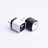 Weiup 5V/1.0AMP 1-Port USB Wall Charger -  Black,White (2-Pack)