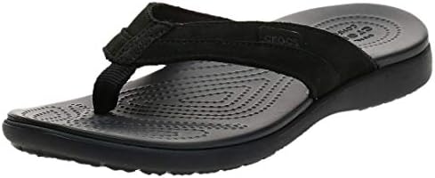 crocs santa cruz leather flip flops