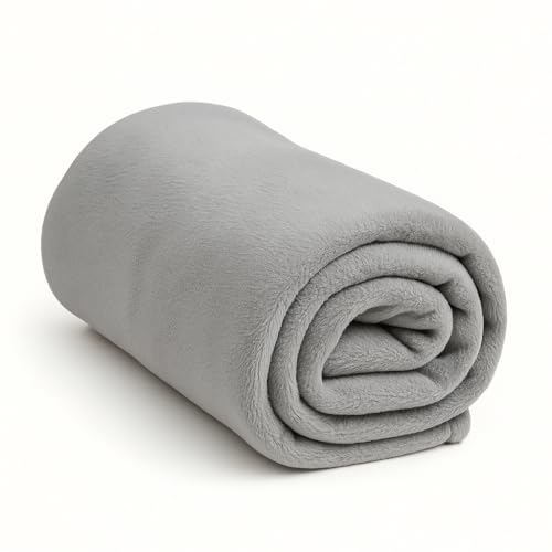 Manta Casal de Microfibra Fleece | Cobertor Macio e Quentinho, Dupla Face, 1,80m x 2,00m – Cinza