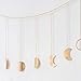 Ling's moment Original Moon Phase Wall Hanging Garland with Chains Gold Shining Boho Wall Decor Wall Art for Bedroom,Living Room,Apartment,Dorm,Home Decor