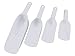 Set of 4 - Measuring Scoops, On Ring, 1/4 Cup to 1 Cup, White Plastic, KU-100.