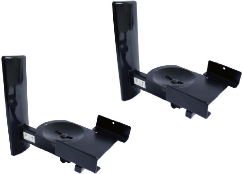 B-Tech BT77 Ultragrip Pro Speaker Mount, Set of 2, Side Clamp with Tilt and Swivel, Black
